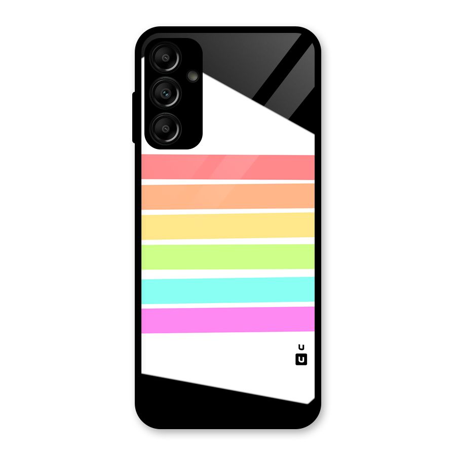 Pastel Pride Horizontal Stripes Glass Back Case for Galaxy A14 5G