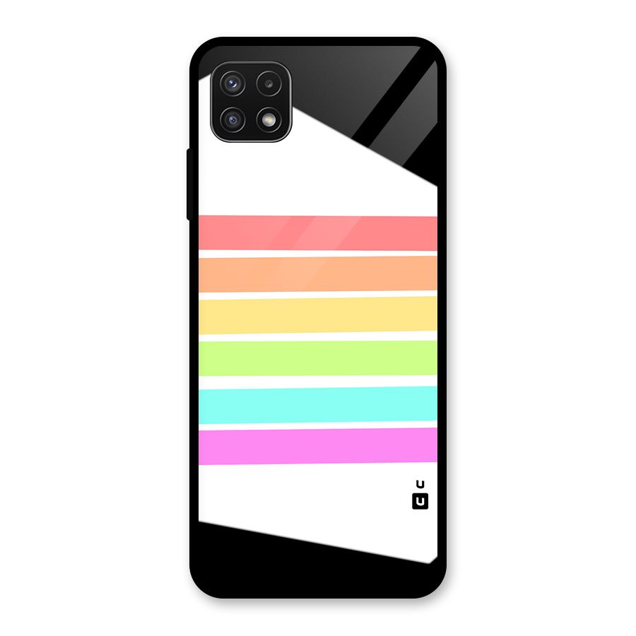 Pastel Pride Horizontal Stripes Glass Back Case for Galaxy A22 5G
