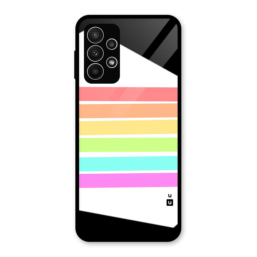 Pastel Pride Horizontal Stripes Glass Back Case for Galaxy A23