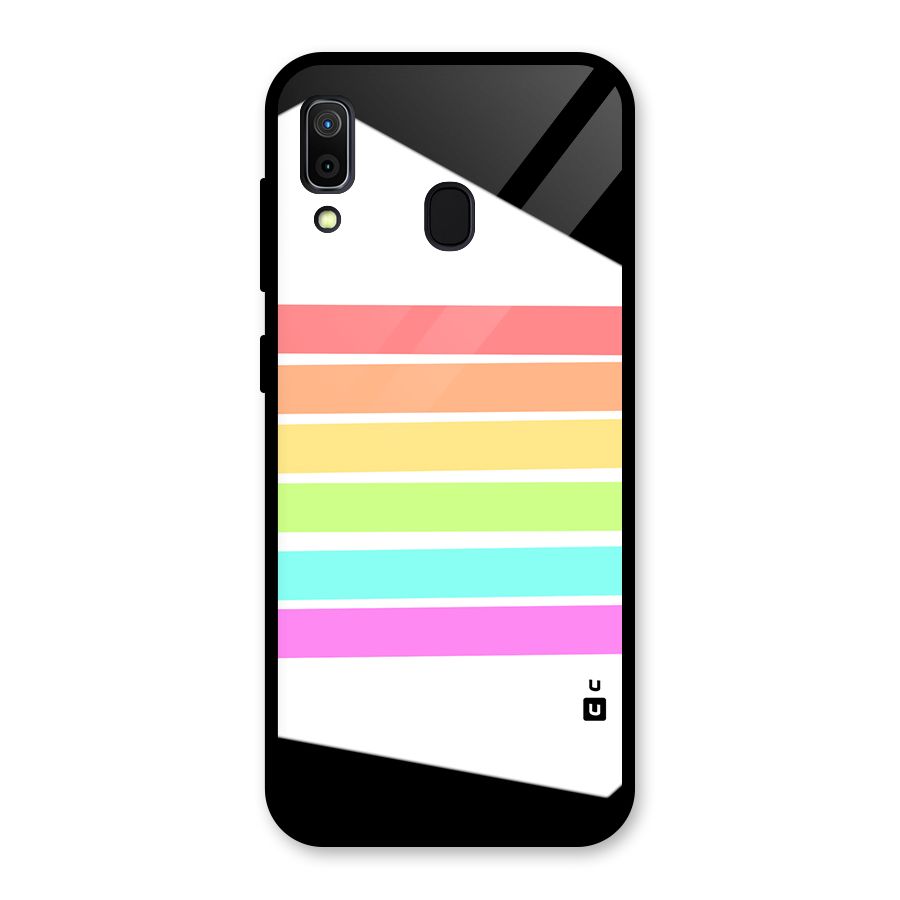 Pastel Pride Horizontal Stripes Glass Back Case for Galaxy A30