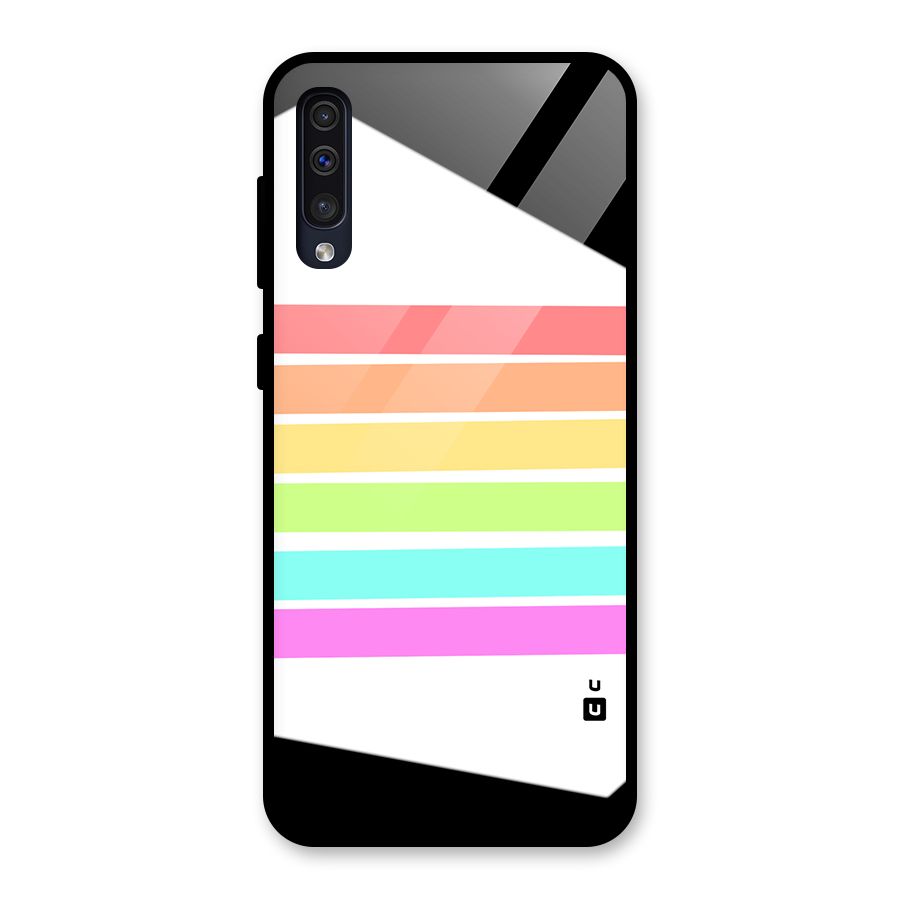 Pastel Pride Horizontal Stripes Glass Back Case for Galaxy A30s
