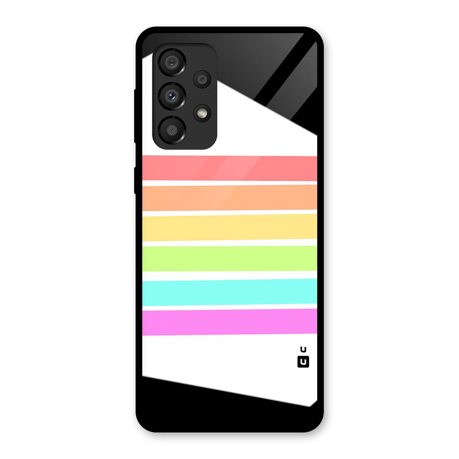 Pastel Pride Horizontal Stripes Glass Back Case for Galaxy A33 5G