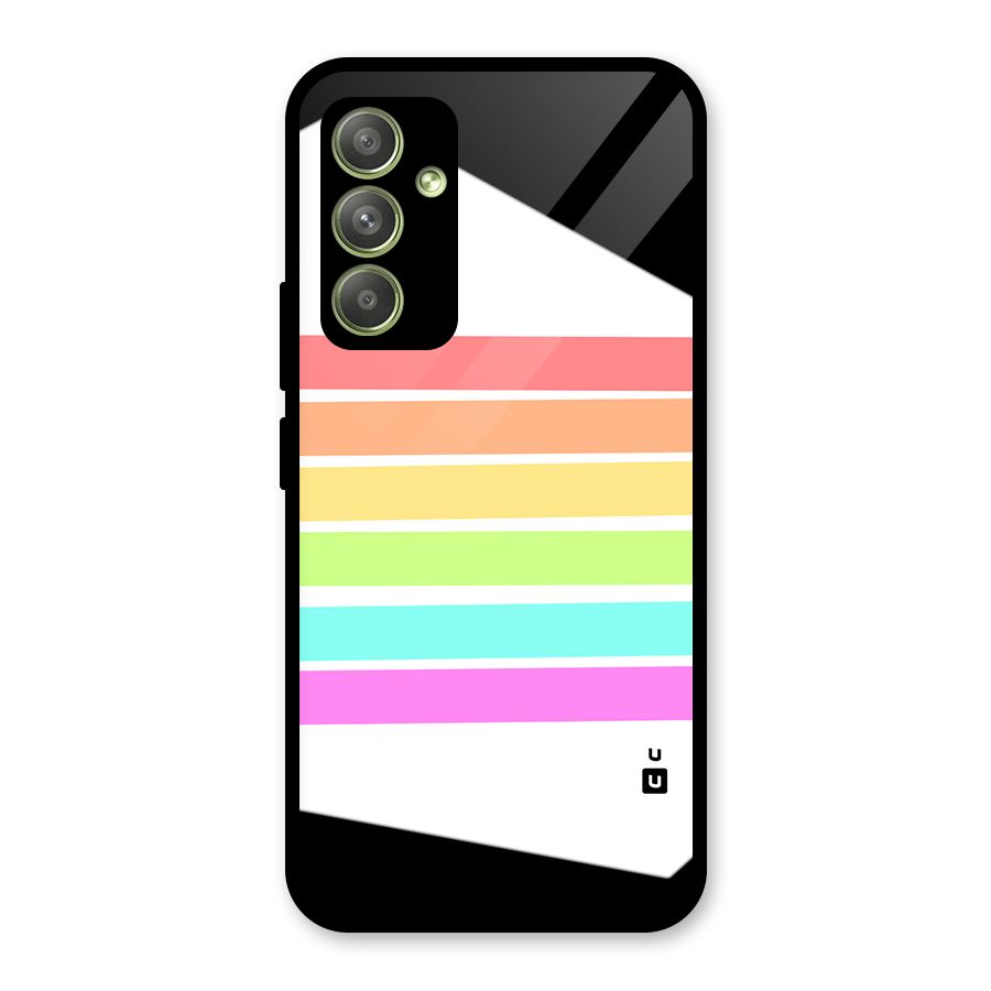 Pastel Pride Horizontal Stripes Glass Back Case for Galaxy A54