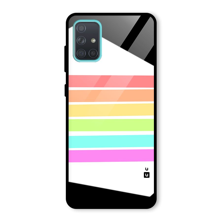 Pastel Pride Horizontal Stripes Glass Back Case for Galaxy A71