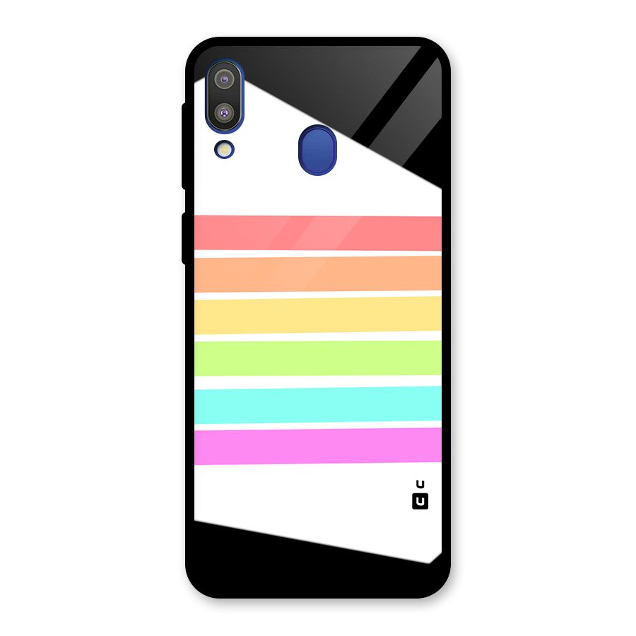 Pastel Pride Horizontal Stripes Glass Back Case for Galaxy M20