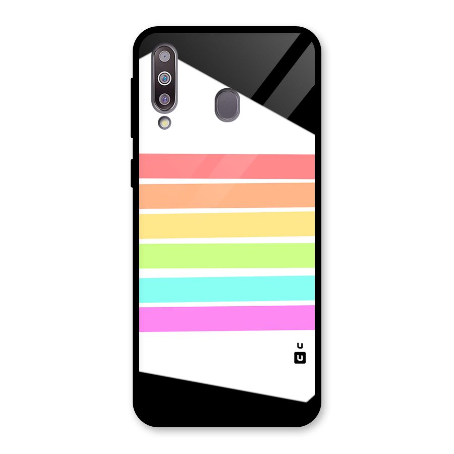 Pastel Pride Horizontal Stripes Glass Back Case for Galaxy M30