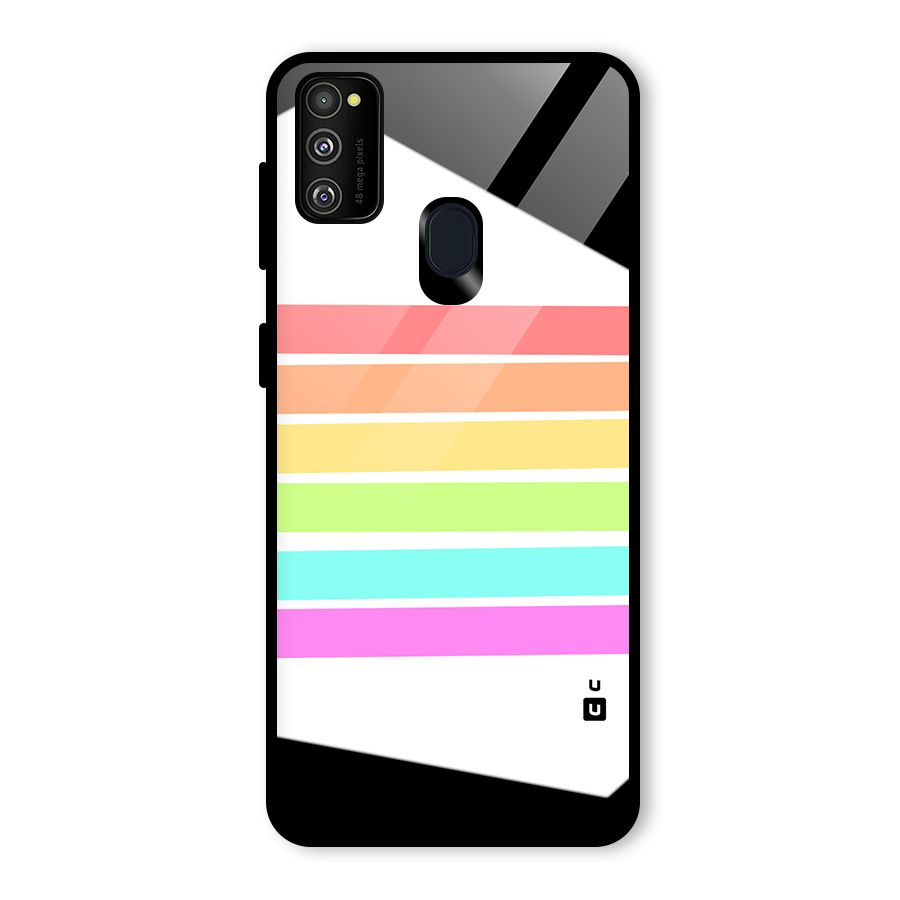Pastel Pride Horizontal Stripes Glass Back Case for Galaxy M30s