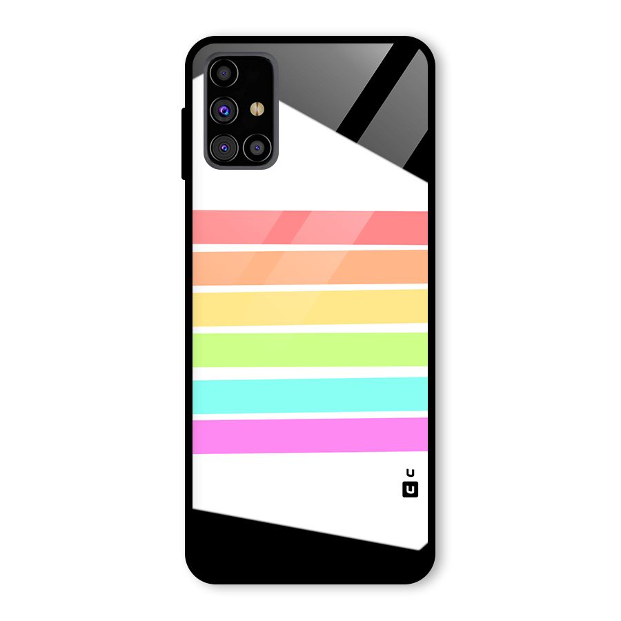 Pastel Pride Horizontal Stripes Glass Back Case for Galaxy M31s