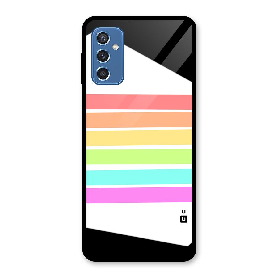 Pastel Pride Horizontal Stripes Glass Back Case for Galaxy M52 5G