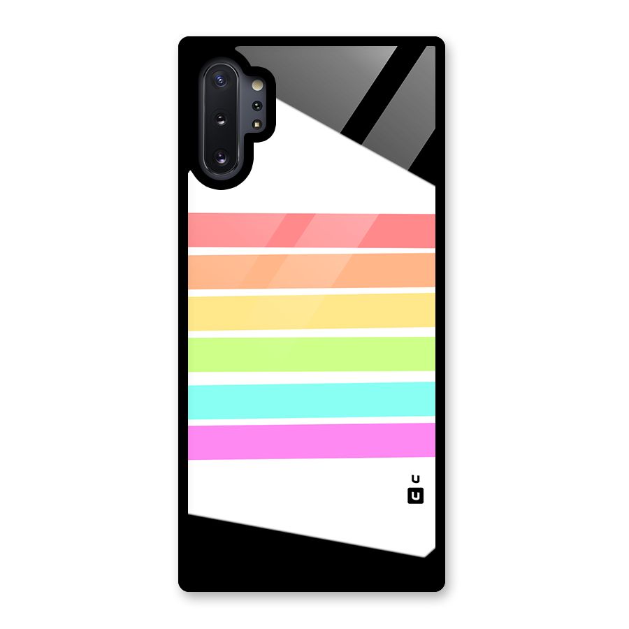 Pastel Pride Horizontal Stripes Glass Back Case for Galaxy Note 10 Plus