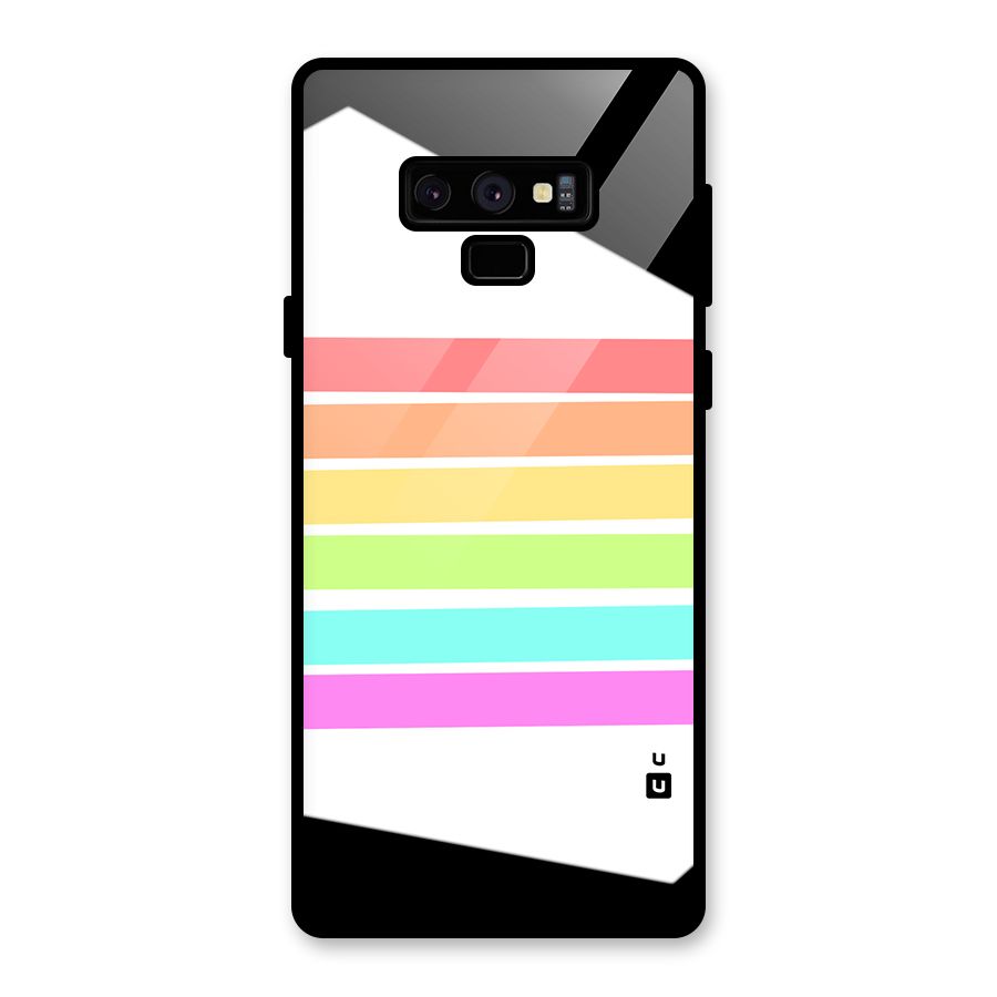 Pastel Pride Horizontal Stripes Glass Back Case for Galaxy Note 9