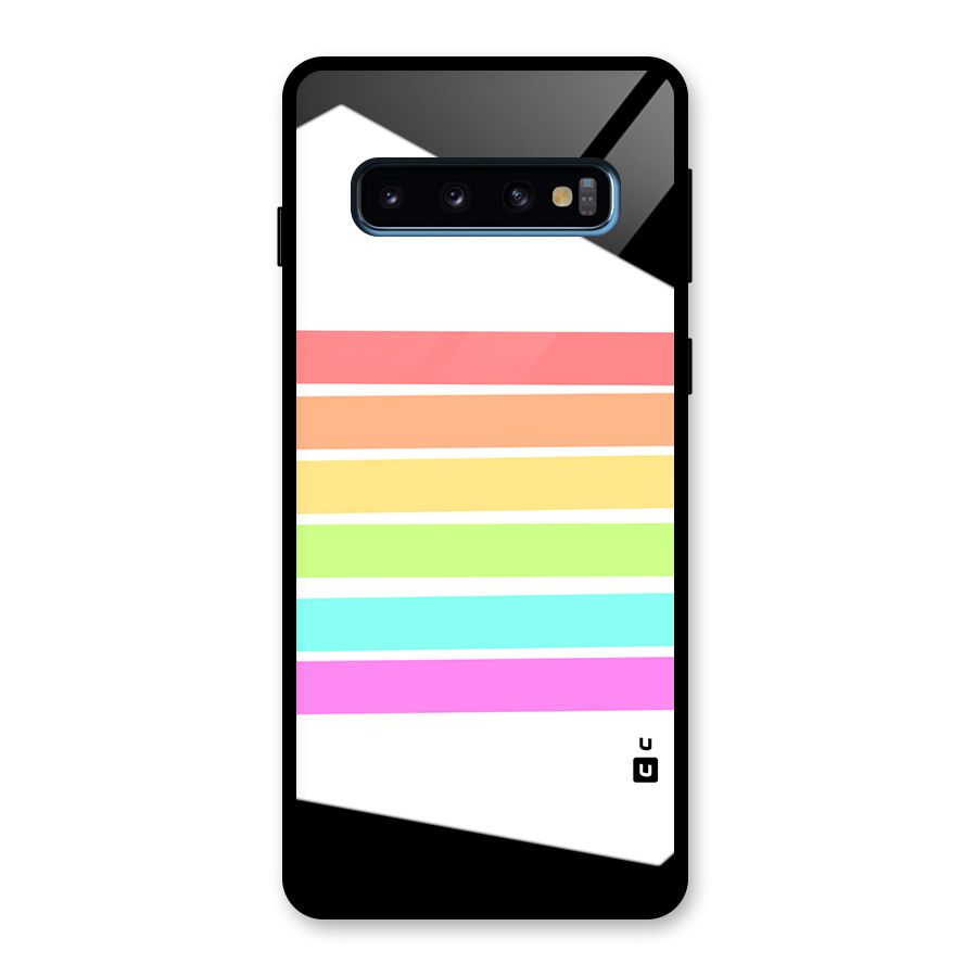 Pastel Pride Horizontal Stripes Glass Back Case for Galaxy S10