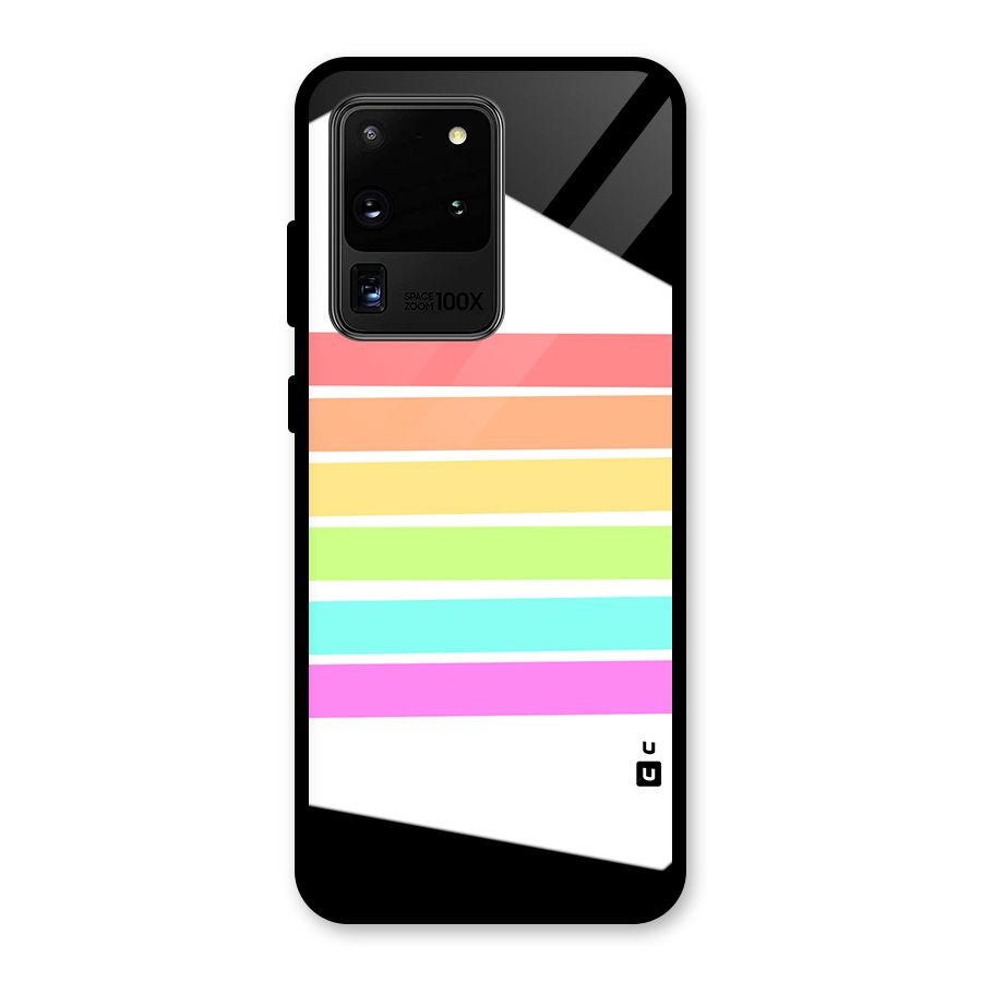 Pastel Pride Horizontal Stripes Glass Back Case for Galaxy S20 Ultra