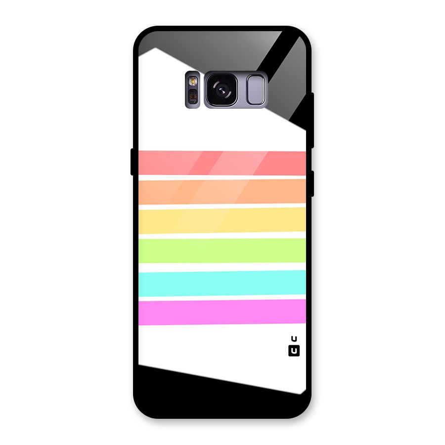 Pastel Pride Horizontal Stripes Glass Back Case for Galaxy S8