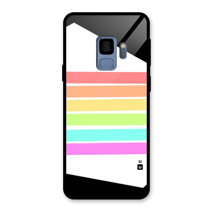 Pastel Pride Horizontal Stripes Glass Back Case for Galaxy S9