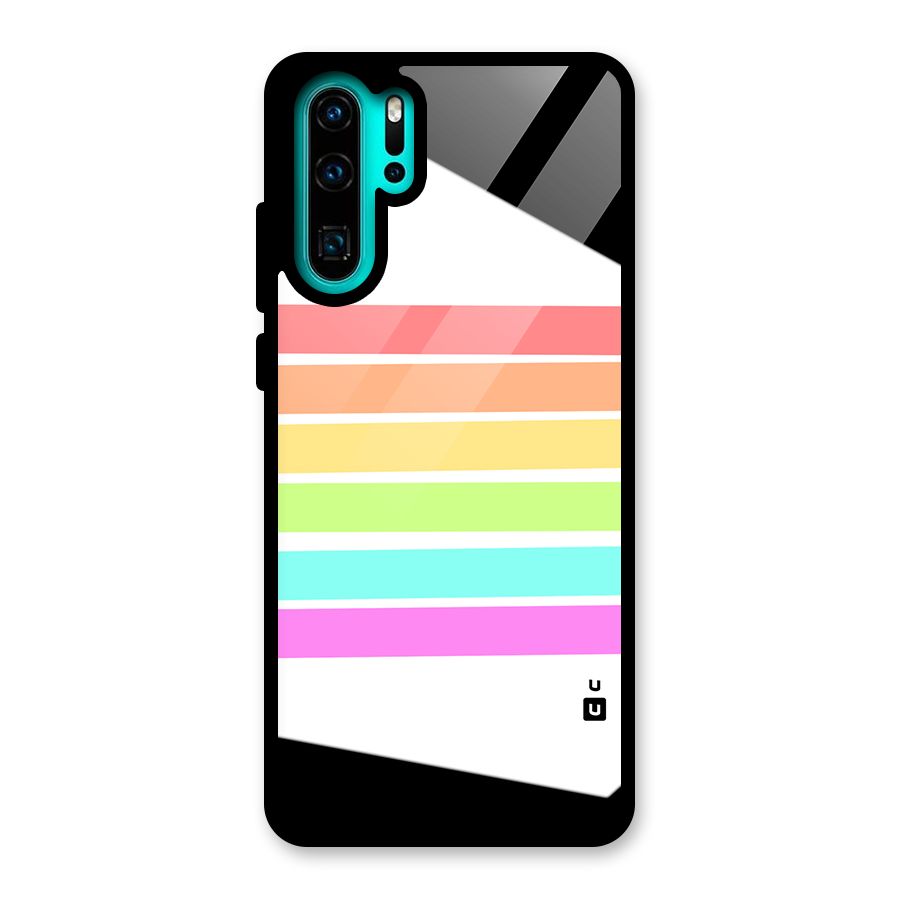 Pastel Pride Horizontal Stripes Glass Back Case for Huawei P30 Pro