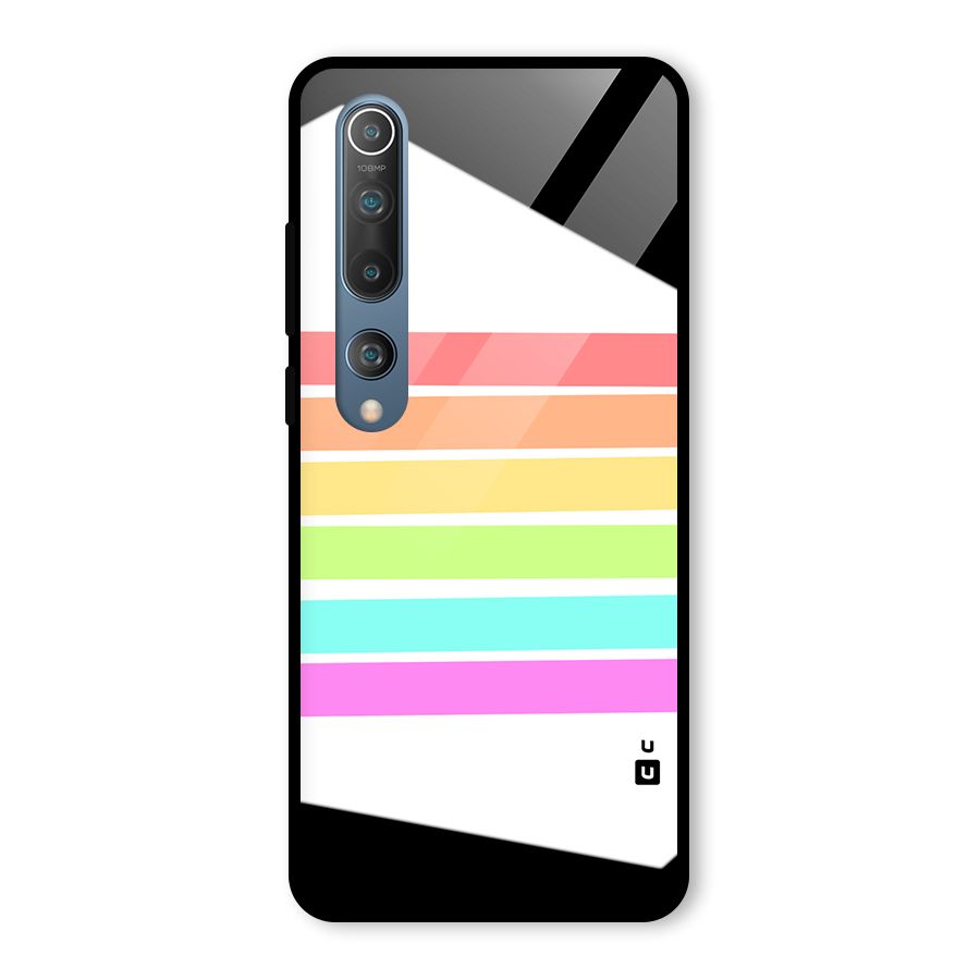 Pastel Pride Horizontal Stripes Glass Back Case for Mi 10