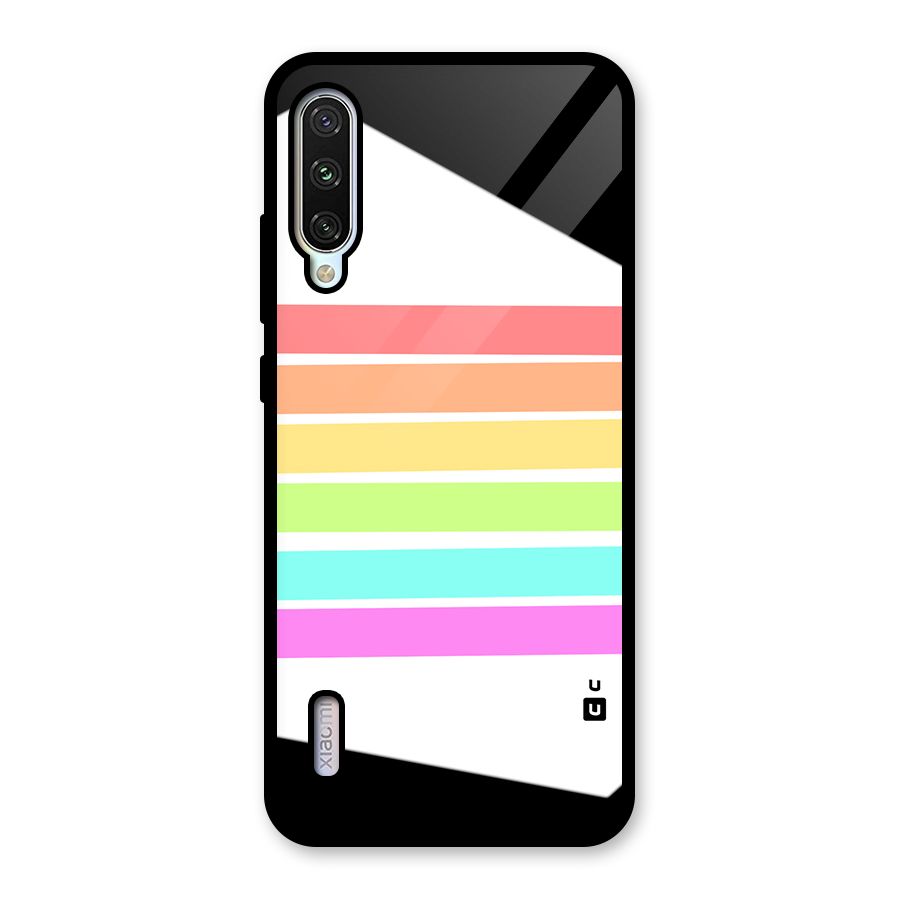Pastel Pride Horizontal Stripes Glass Back Case for Mi A3