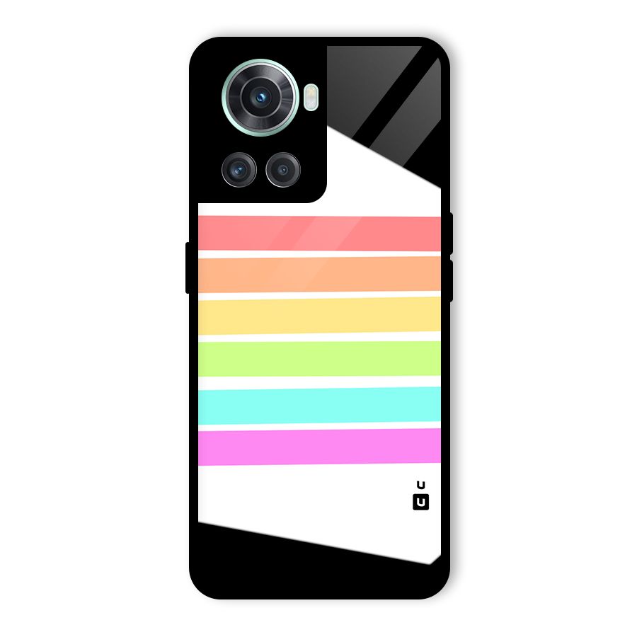 Pastel Pride Horizontal Stripes Glass Back Case for OnePlus 10R