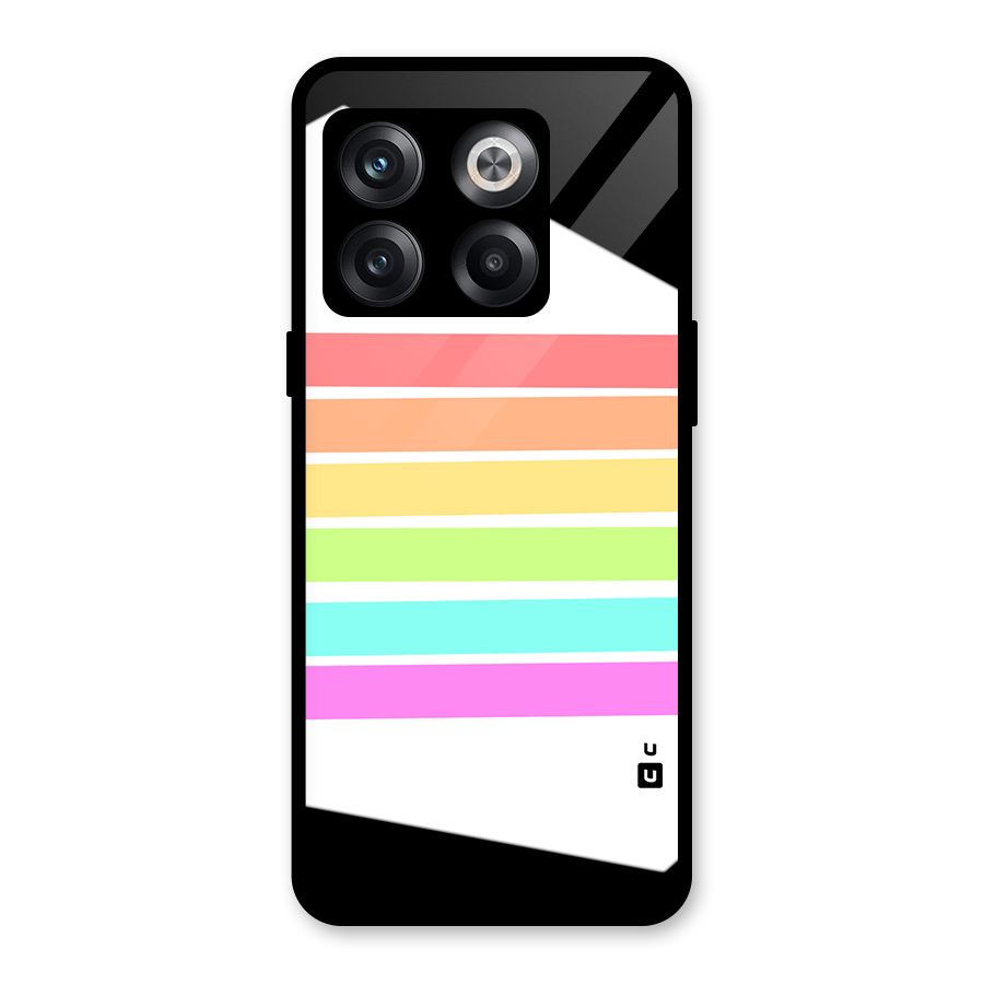 Pastel Pride Horizontal Stripes Glass Back Case for OnePlus 10T