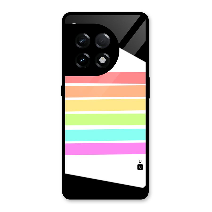 Pastel Pride Horizontal Stripes Glass Back Case for OnePlus 11R