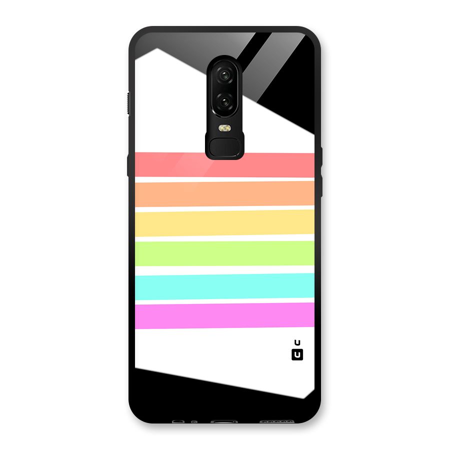 Pastel Pride Horizontal Stripes Glass Back Case for OnePlus 6
