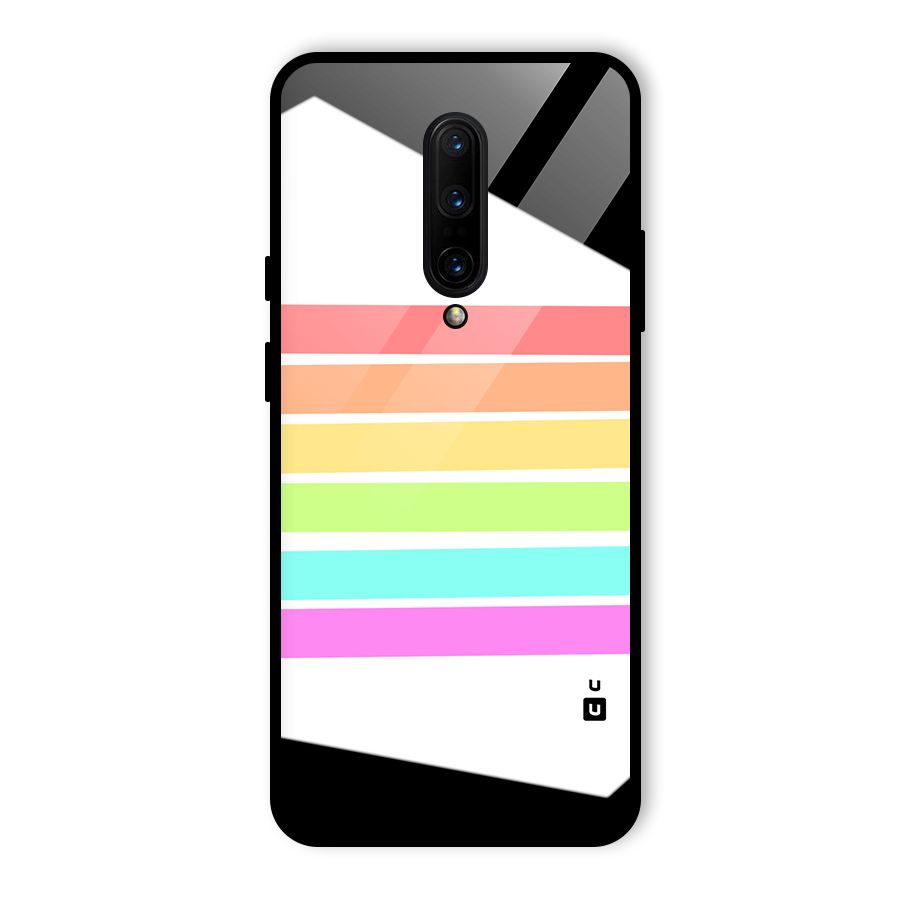 Pastel Pride Horizontal Stripes Glass Back Case for OnePlus 7 Pro