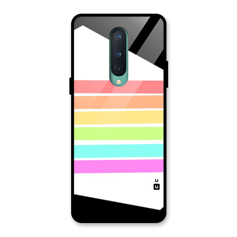 Pastel Pride Horizontal Stripes Glass Back Case for OnePlus 8