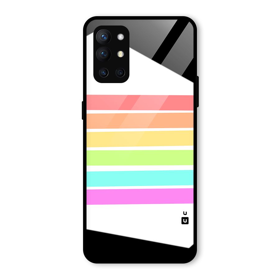 Pastel Pride Horizontal Stripes Glass Back Case for OnePlus 9R