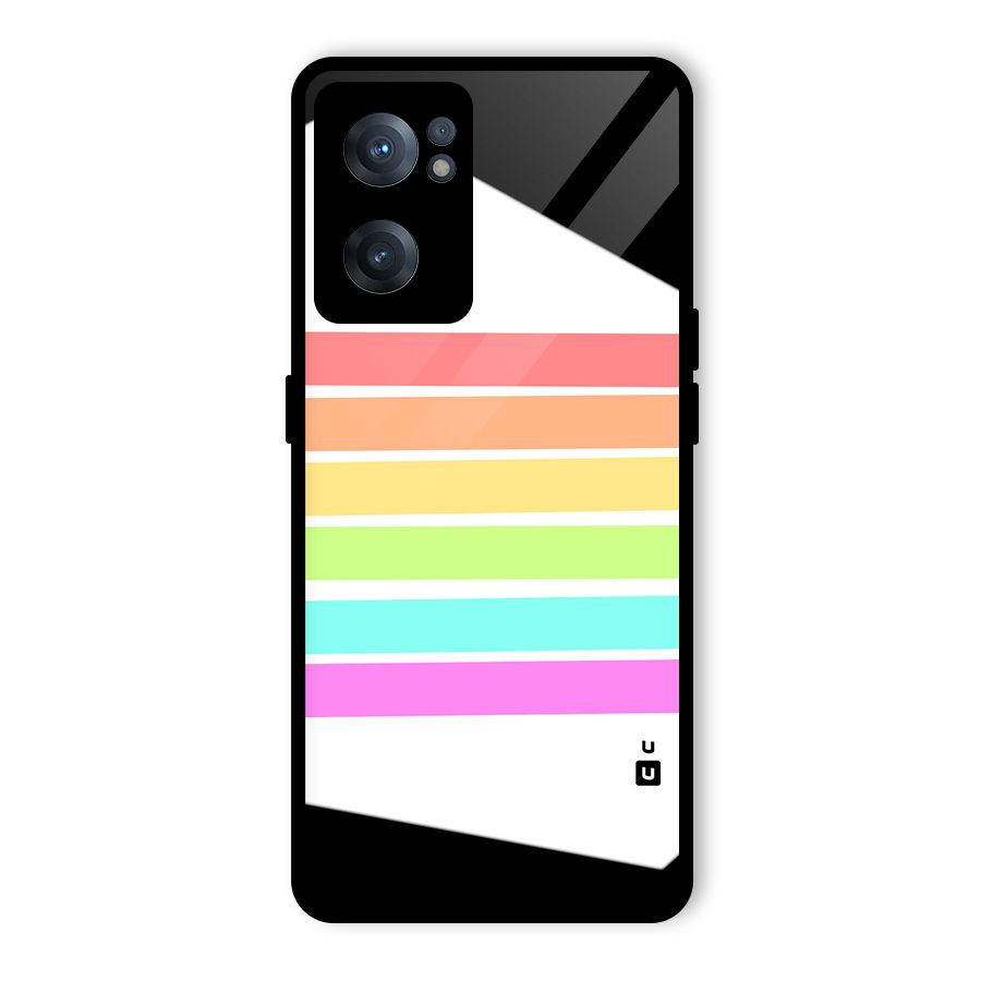 Pastel Pride Horizontal Stripes Glass Back Case for OnePlus Nord CE 2 5G