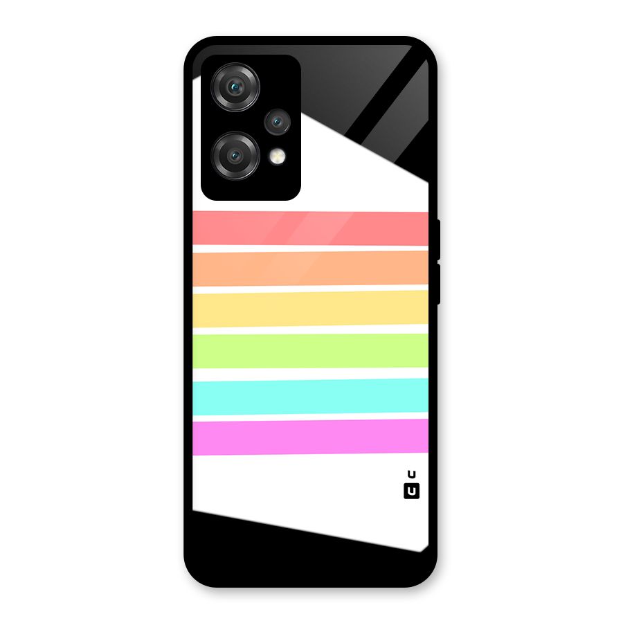 Pastel Pride Horizontal Stripes Glass Back Case for OnePlus Nord CE 2 Lite 5G