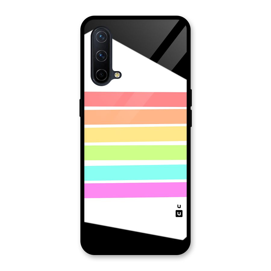 Pastel Pride Horizontal Stripes Glass Back Case for OnePlus Nord CE 5G