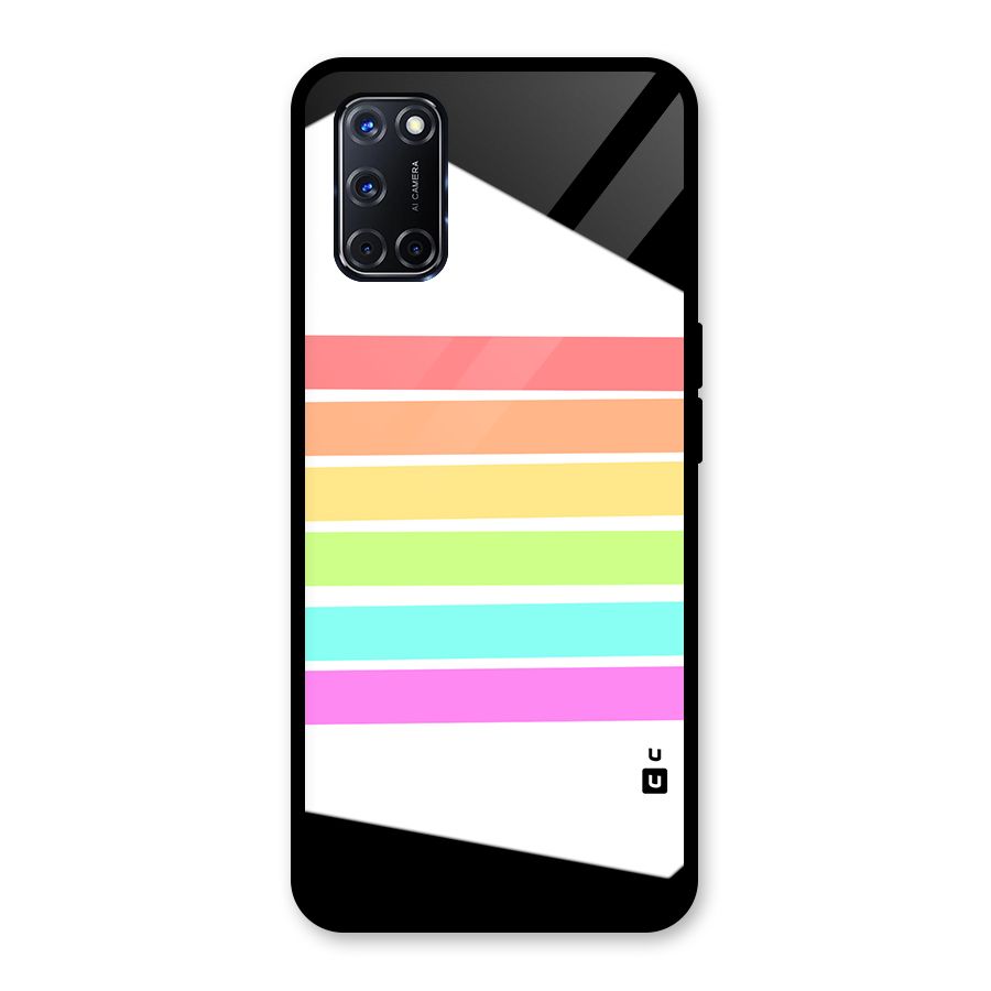 Pastel Pride Horizontal Stripes Glass Back Case for Oppo A52