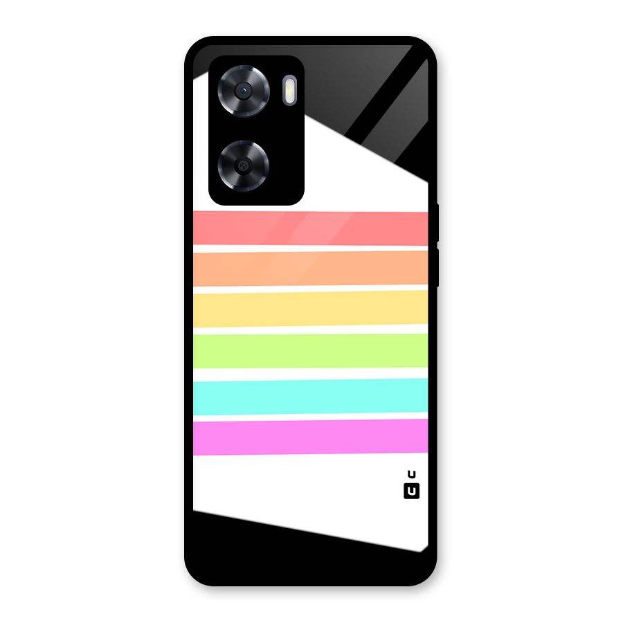 Pastel Pride Horizontal Stripes Glass Back Case for Oppo A57 2022