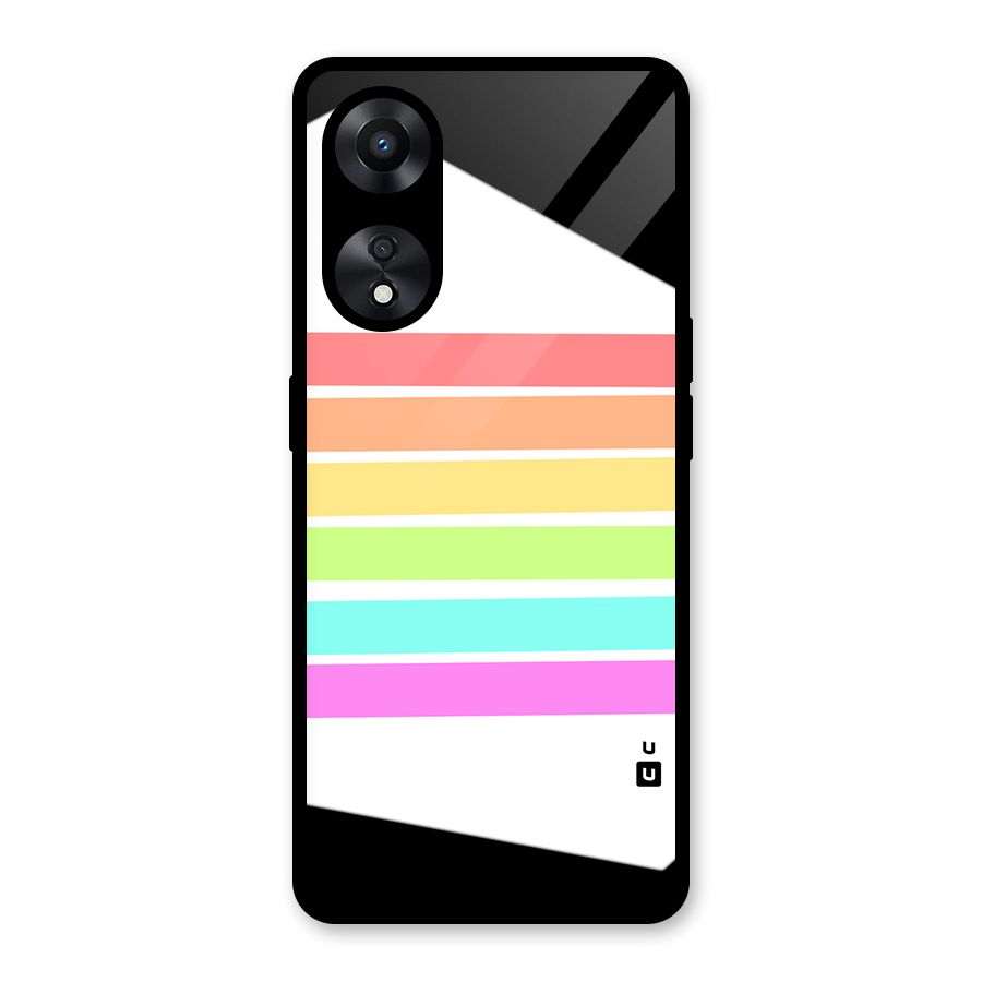 Pastel Pride Horizontal Stripes Glass Back Case for Oppo A78