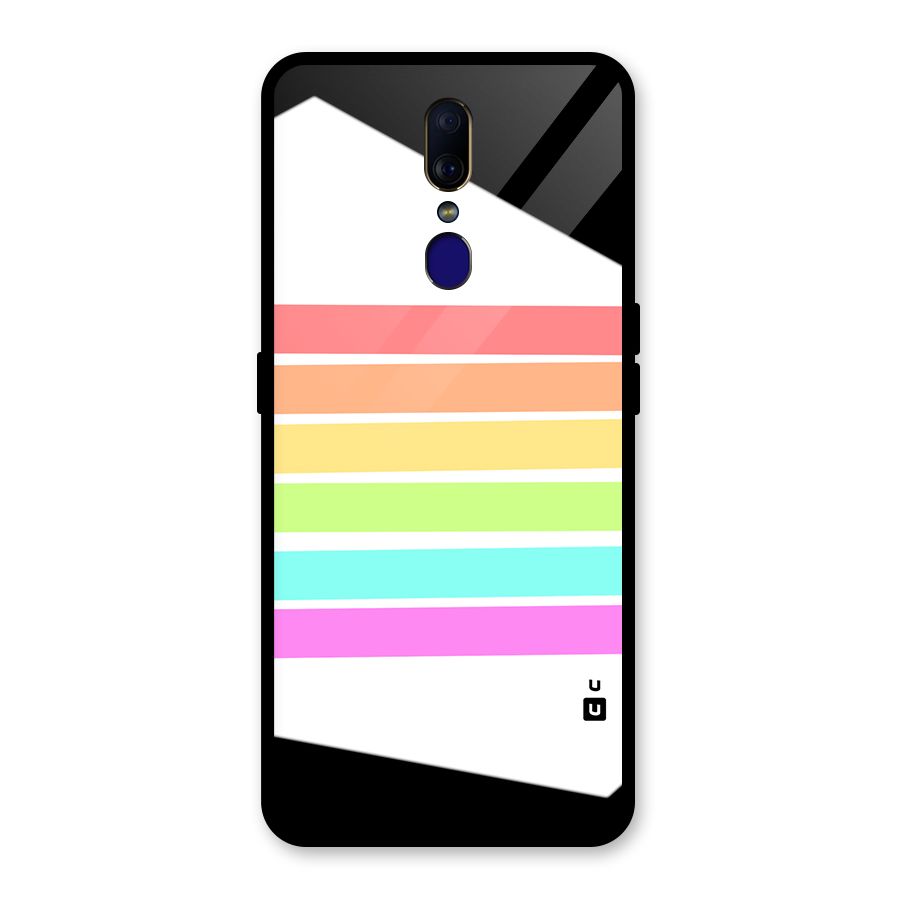 Pastel Pride Horizontal Stripes Glass Back Case for Oppo F11