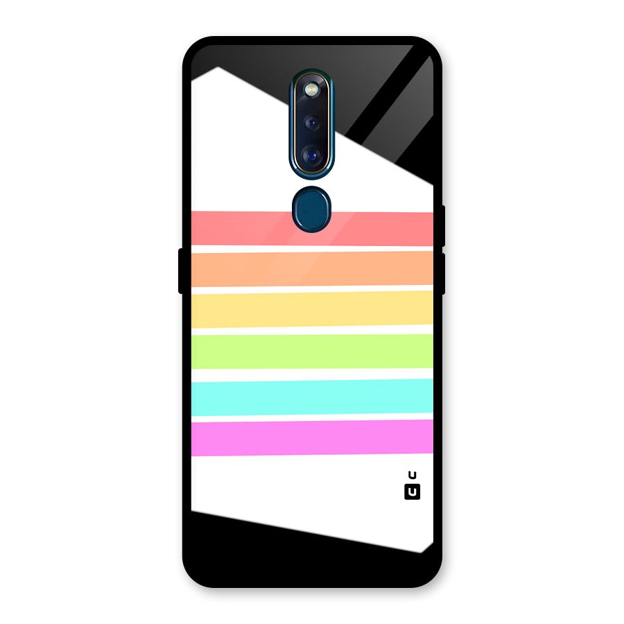 Pastel Pride Horizontal Stripes Glass Back Case for Oppo F11 Pro