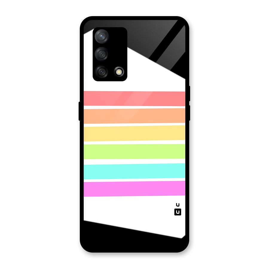 Pastel Pride Horizontal Stripes Glass Back Case for Oppo F19
