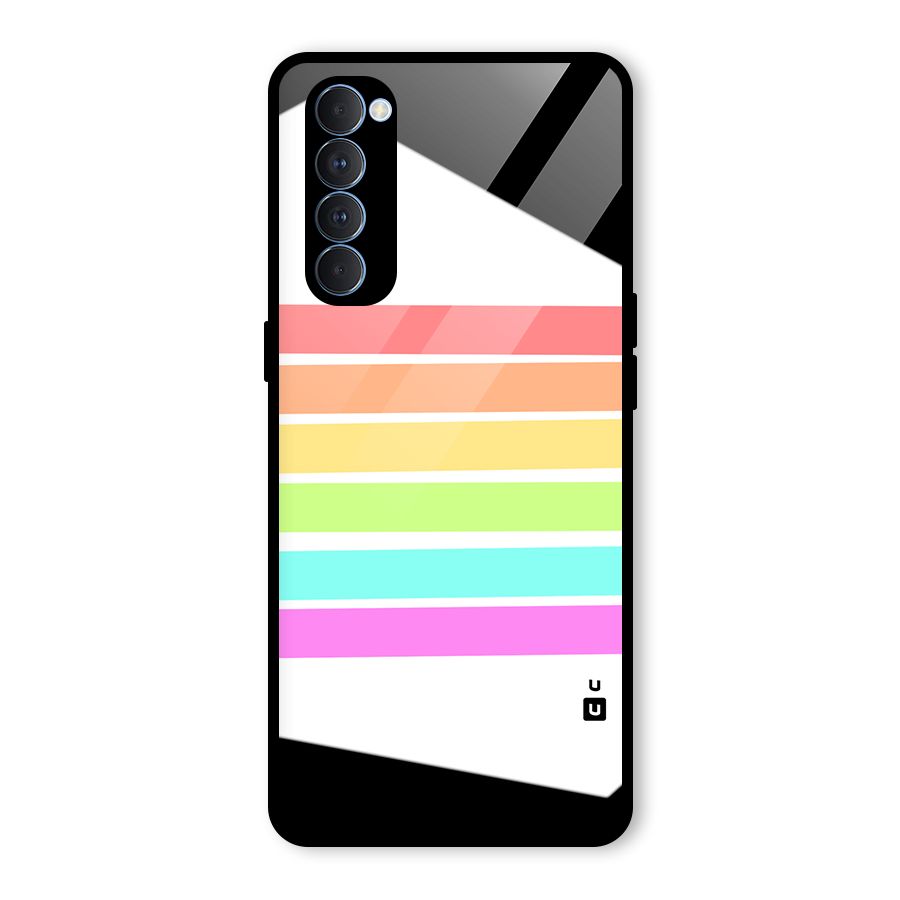 Pastel Pride Horizontal Stripes Glass Back Case for Oppo Reno4 Pro