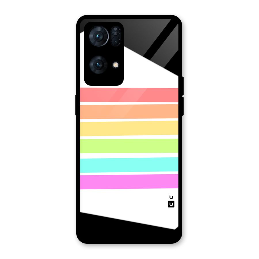 Pastel Pride Horizontal Stripes Glass Back Case for Oppo Reno7 Pro 5G