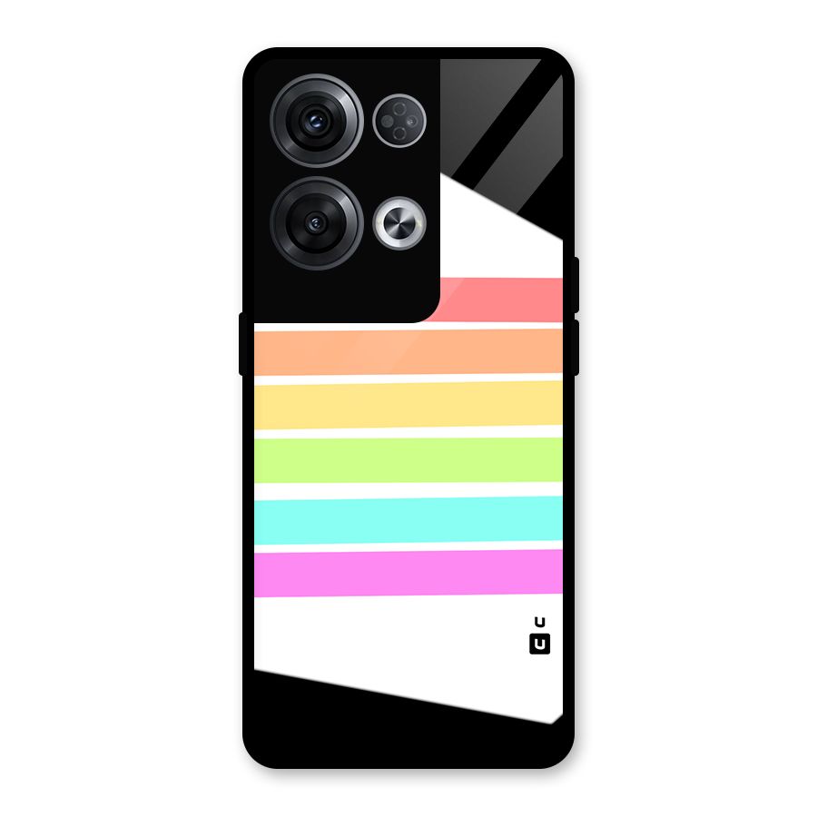 Pastel Pride Horizontal Stripes Glass Back Case for Oppo Reno8 Pro 5G