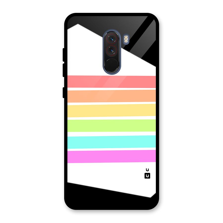 Pastel Pride Horizontal Stripes Glass Back Case for Poco F1