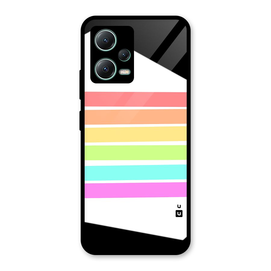 Pastel Pride Horizontal Stripes Glass Back Case for Poco X5