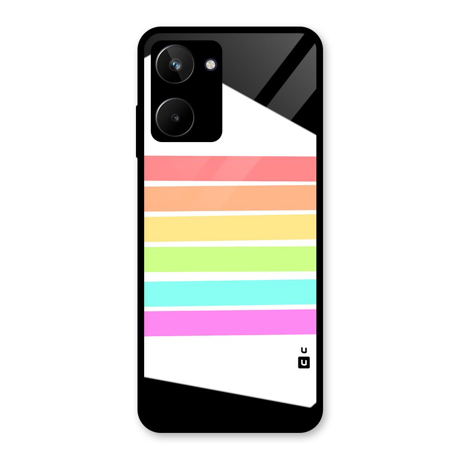 Pastel Pride Horizontal Stripes Glass Back Case for Realme 10