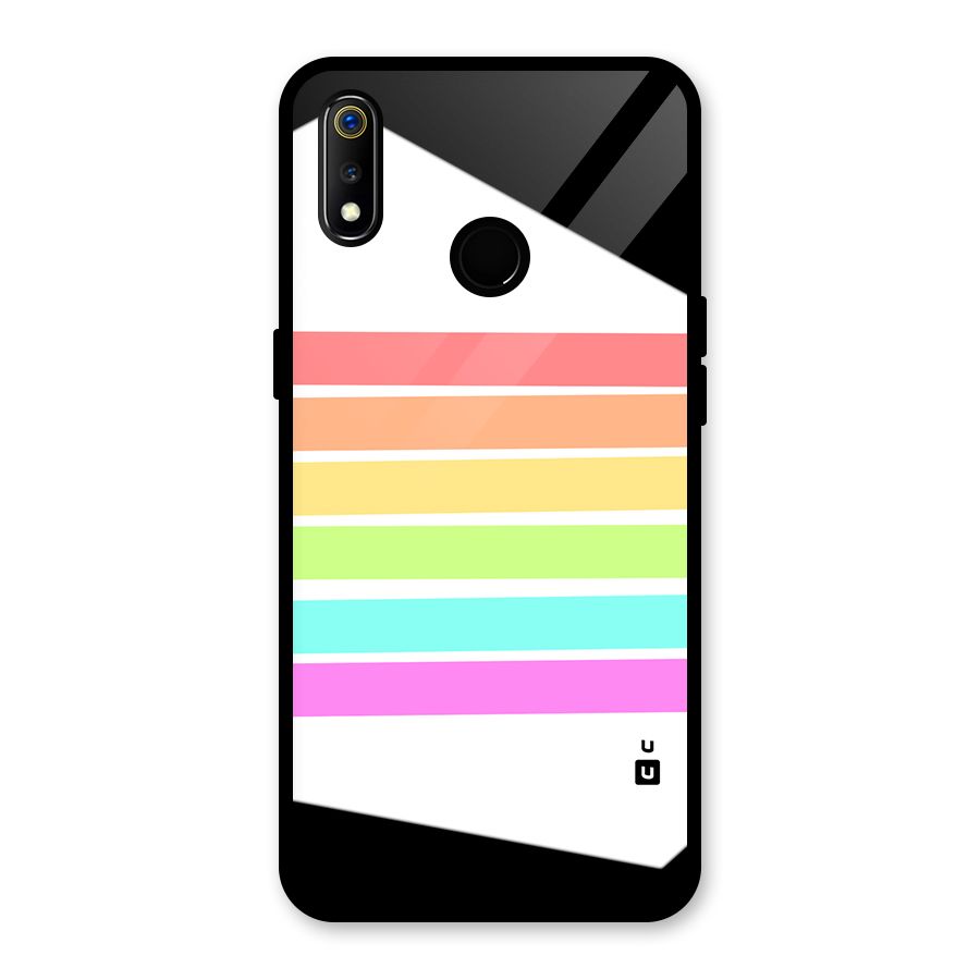 Pastel Pride Horizontal Stripes Glass Back Case for Realme 3i
