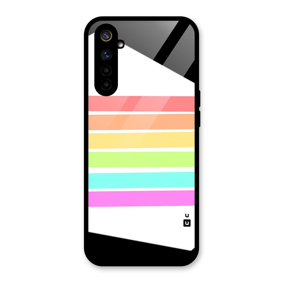 Pastel Pride Horizontal Stripes Glass Back Case for Realme 6i
