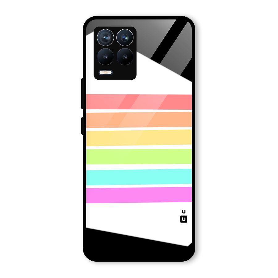 Pastel Pride Horizontal Stripes Glass Back Case for Realme 8