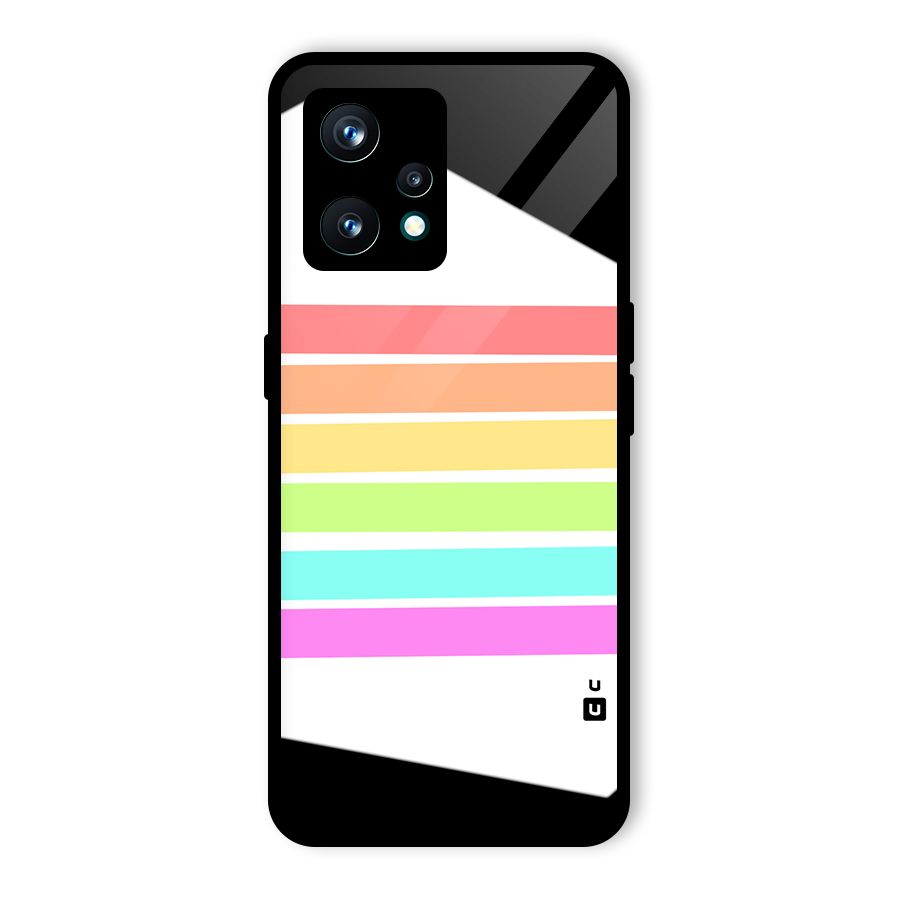 Pastel Pride Horizontal Stripes Glass Back Case for Realme 9 Pro Plus 5G