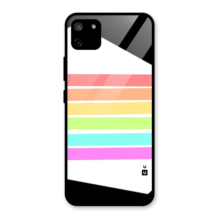 Pastel Pride Horizontal Stripes Glass Back Case for Realme C11