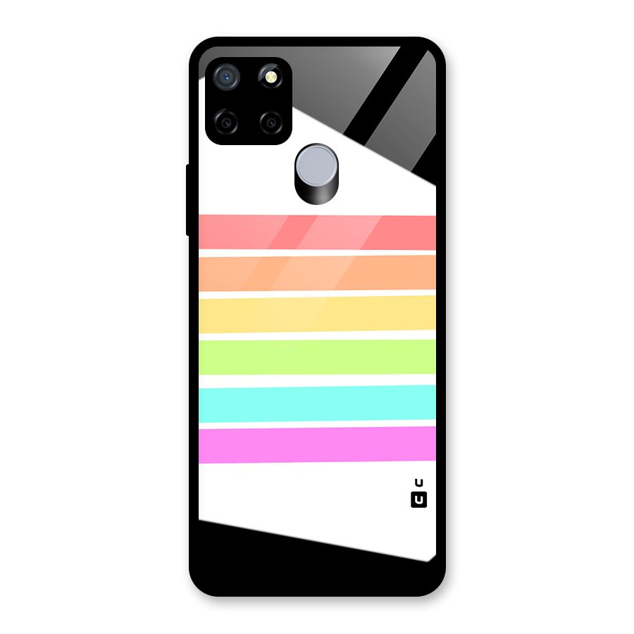 Pastel Pride Horizontal Stripes Glass Back Case for Realme C12